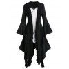 Ensemble de Manteau d'Halloween Grande Taille et de Robe à Epaule Dénudée - Noir 2X