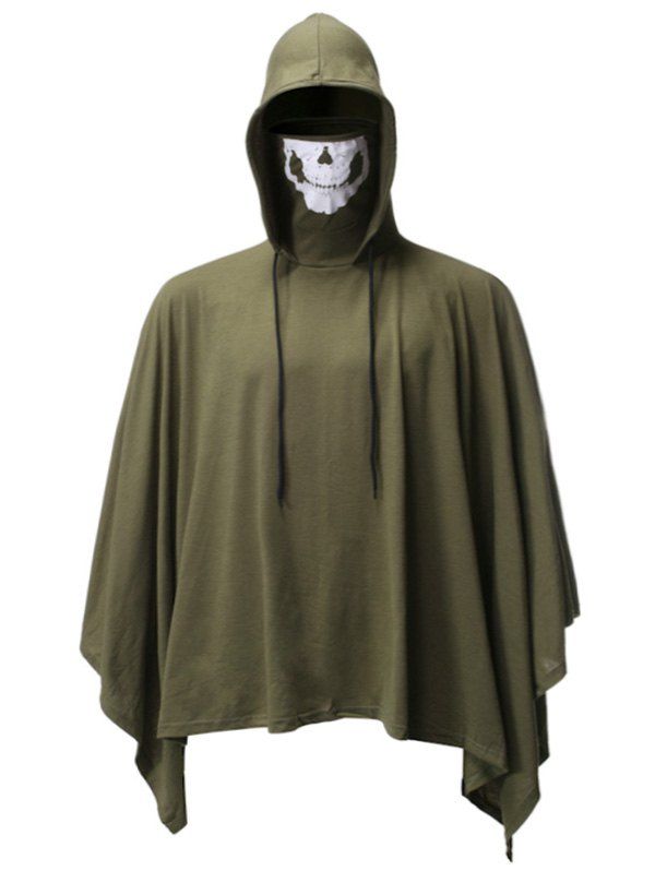 47% OFF 2020 Halloween Skull Mask Pullover Hooded Cloak In ARMY GREEN