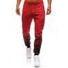 Pantalon de Jogging Zippé Dégradé avec Poche à Cordon - Rouge XS