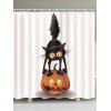 Rideau de Douche d'Halloween Motif de Chat et de Citrouille - multicolor B 180*180CM