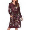 Robe Fleurie Embellie de Bouton avec Poche - multicolor A 2XL