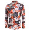 Chemise Boutonnée avec Imprimé Chat Animal à Manches Longues - multicolor A S