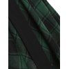 Gothic Plaid Asymmetrical Handkerchief Cold Shoulder Dress - BLACK L
