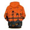 Sweat à Capuche d'Halloween Citrouille et Chat Imprimés - Orange Halloween S