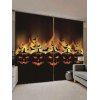Rideaux de Fenêtre d'Halloween Motif Chauve-souris et de Citrouille 2 Panneaux - multicolor C W70×L100CM×2PCS