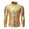 Chemise Décoration à Manches Longues à Paillettes - Or XL