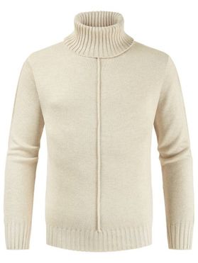 Casual Style Solid Color Turtleneck Sweater