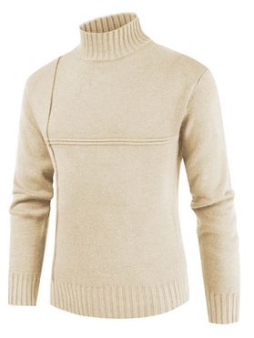 Solid Color Mock Neck Casual Sweater