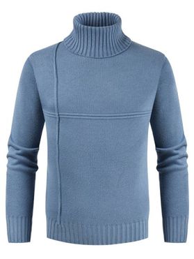 Solid Color Casual Turtleneck Sweater