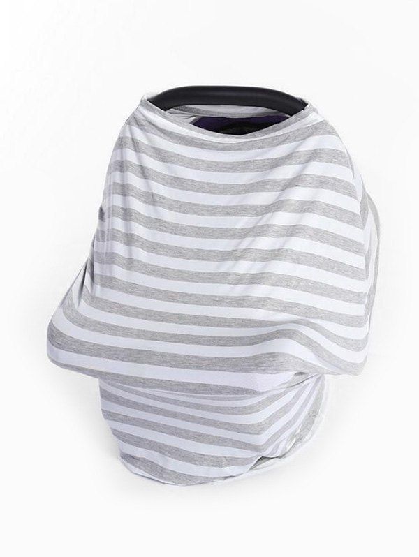 

Multi-purpose Striped Print Baby Stroller Windshield Cloth Cover, Gray