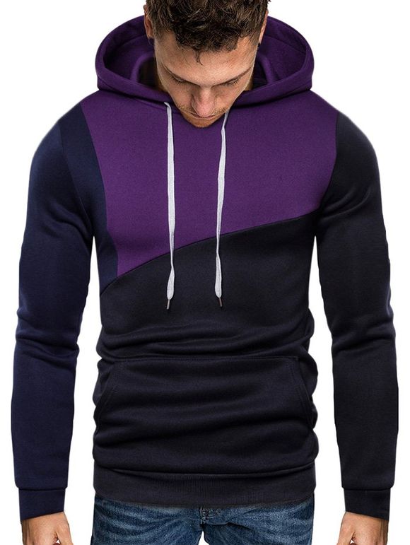 Sweat à Capuche en Couleur Jointive - Iris Pourpre XS