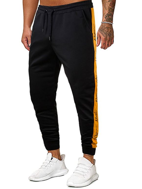 Pantalon de Jogging Motif de Lettre à Cordon - Noir XL