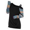 Tricot Tordu en Blocs de Couleurs à Col Oblique - multicolor 3XL
