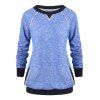 Sweat-shirt Chiné avec Poche Kangourou - Bleu L