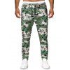Camouflage Printed Zip Pocket Drawstring Pants - GREEN L