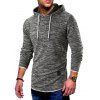 Sweat à Capuche à Ourlet Contrasté à Cordon - Noir 3XL