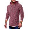 Sweat à Capuche à Ourlet Contrasté à Cordon - Rouge 2XL