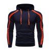 Sweat à Capuche Panneau en Couleur avec Poche Kangourou Design - Cadetblue 3XL
