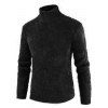 Casual Solid Color Mock Neck Sweater - BLACK XL