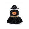 Robe d'Halloween Citrouille avec Chapeau pour Animal Domestique - Noir XL