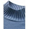 Solid Color Mock Neck Casual Sweater - SEA BLUE 3XL