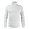 Solid Color Mock Neck Casual Sweater - MILK WHITE 2XL