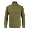 Solid Color Mock Neck Casual Sweater - DARK GREEN M