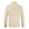 Solid Color Mock Neck Casual Sweater - CORNSILK 2XL