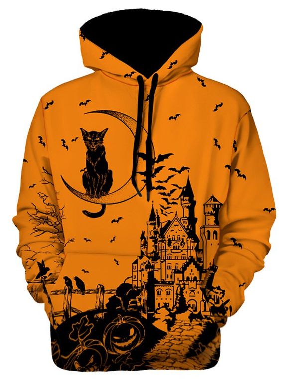 Sweat à Capuche d'Halloween Graphique Imprimé - multicolor L