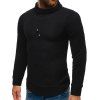 Drawstring Turtleneck Pullover Sweater - BLACK S