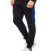 Pantalon de Jogging de Sport Rayé Jointif en Couleur Contrastée - Bleu S