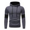 Sweat à Capuche Panneau Coloré en Laine - Gris Foncé XL