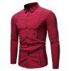 Chemise Boutonnée Contrasté à Manches Longues - Rouge XL