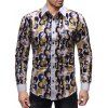 Chemise Géométrique Imprimée Jointive à Manches Longues avec Poche Poitrine - multicolor 2XL