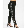 Pantalon Boutonné à Taille Haute Grande Taille Ourlet à Volants - multicolor A 4X