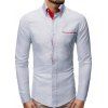 Chemise avec Poche Poitrine Jointive à Pois - Blanc XS