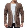 Two Pocket Knitted Open Front Cardigan - KHAKI XS