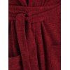 Space Dye Belted Hooded Loose Coat - RED WINE 3XL