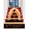 Stickers d'escalier amovibles avec horloge citrouille Halloween Moon Night - multicolor 6PCS X 39 X 7 INCH( NO FRAME )