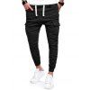 Pantalon de Jogging Jointif avec Poche à Rabat à Cordon - Noir XS