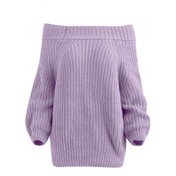 

Raglan Sleeve Bare Shoulder Sweater, Mauve