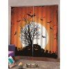 Rideaux de Fenêtre d'Halloween Chauve-souris et Citrouille 2 Panneaux - multicolor C W85×L200CM×2PCS