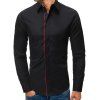 Chemise de Base Boutonnée à Manches Longues - Noir M