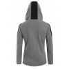 Sweat à capuche zippé avec poche de couleur - Cendre gris 2XL