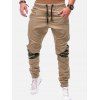 Pantalon de Jogging Camouflage Imprimé Jointif à Cordon - Kaki XL