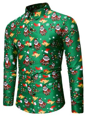 Santa Claus Bell Pattern Long Sleeves Shirt