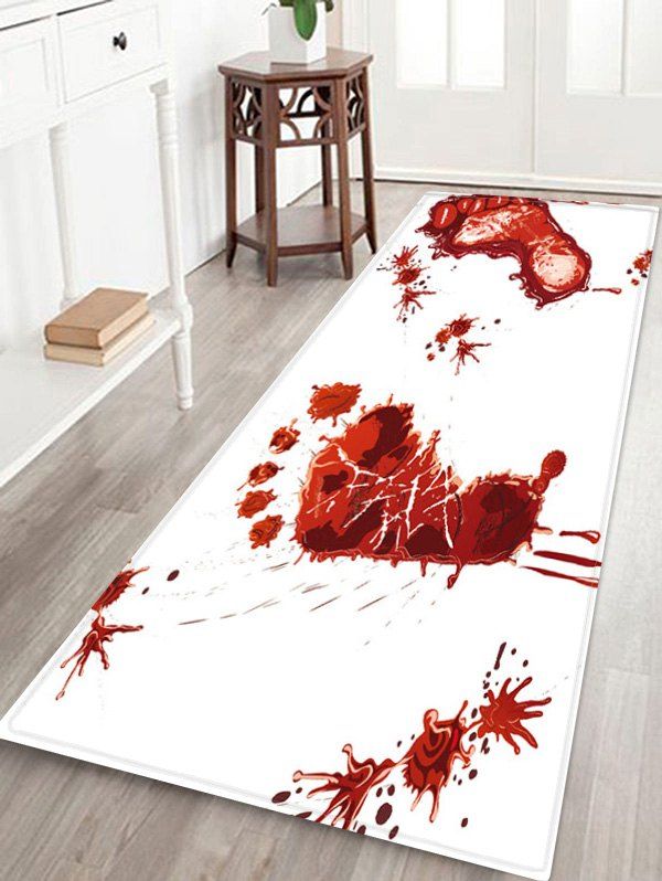 

Halloween Blood Footprint Antiskid Area Rug, Multi-e