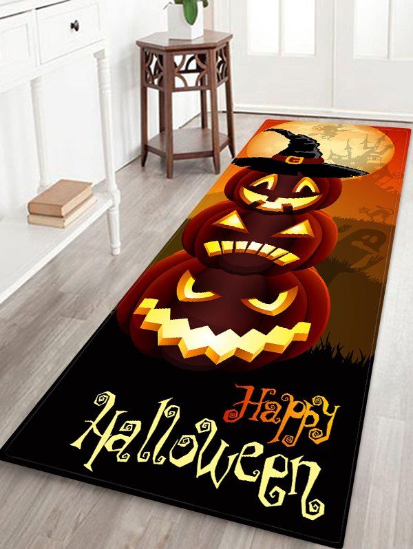 

Halloween Cartoon Pumpkin Letter Floor Rug, Chocolate