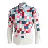 Chemise Géométrique à Carreaux Imprimé à Manches Longues - Blanc M
