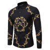 Chemise Boutonnée Luxe Imprimée à Manches Longues - Noir M